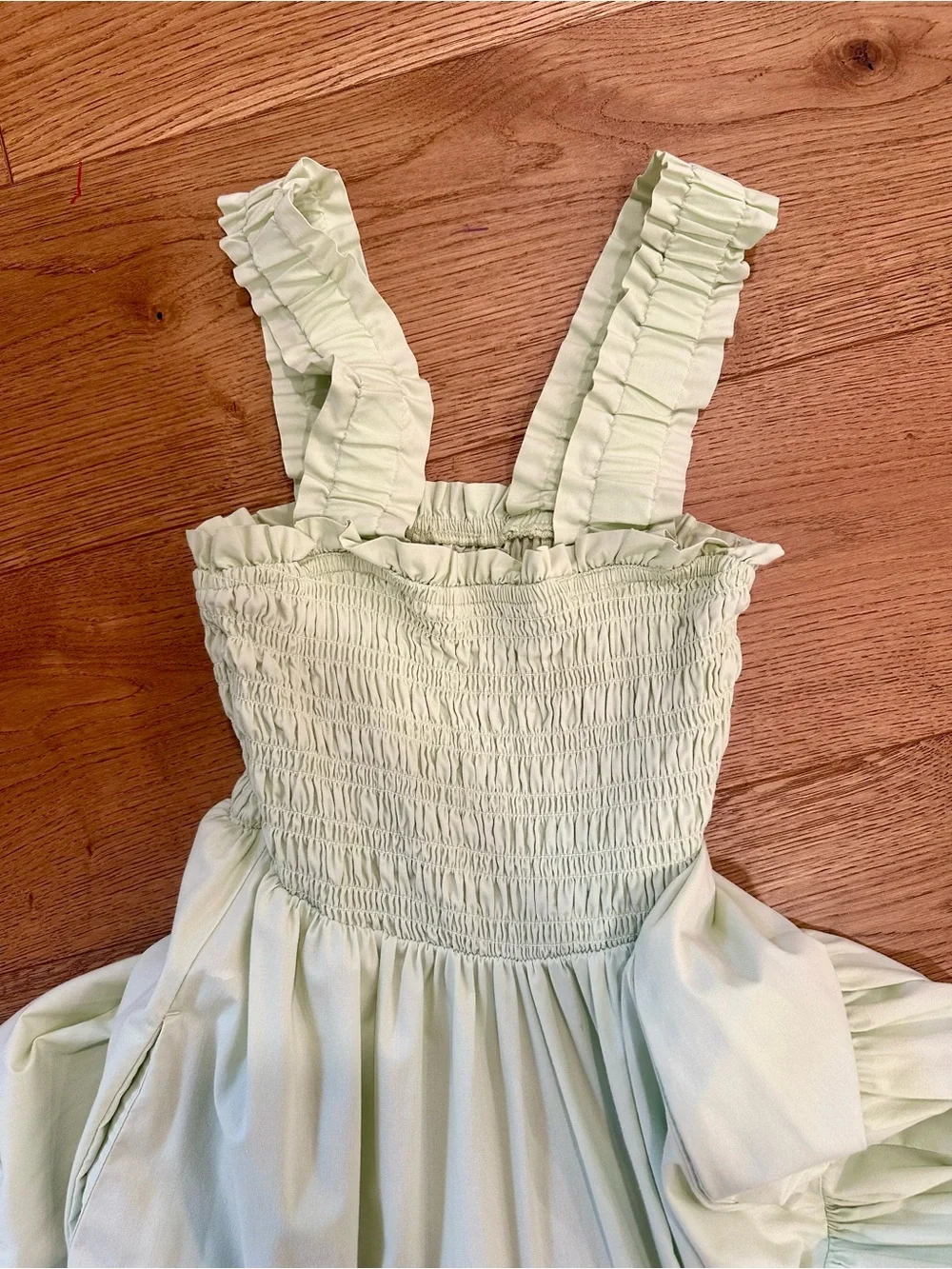 Abercrombie & Fitch Ruffle Strap Smocked Maxi Dress